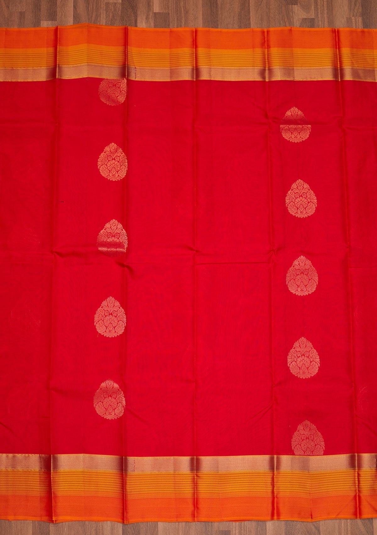 Red Zariwork Pure Silk Saree - Koskii