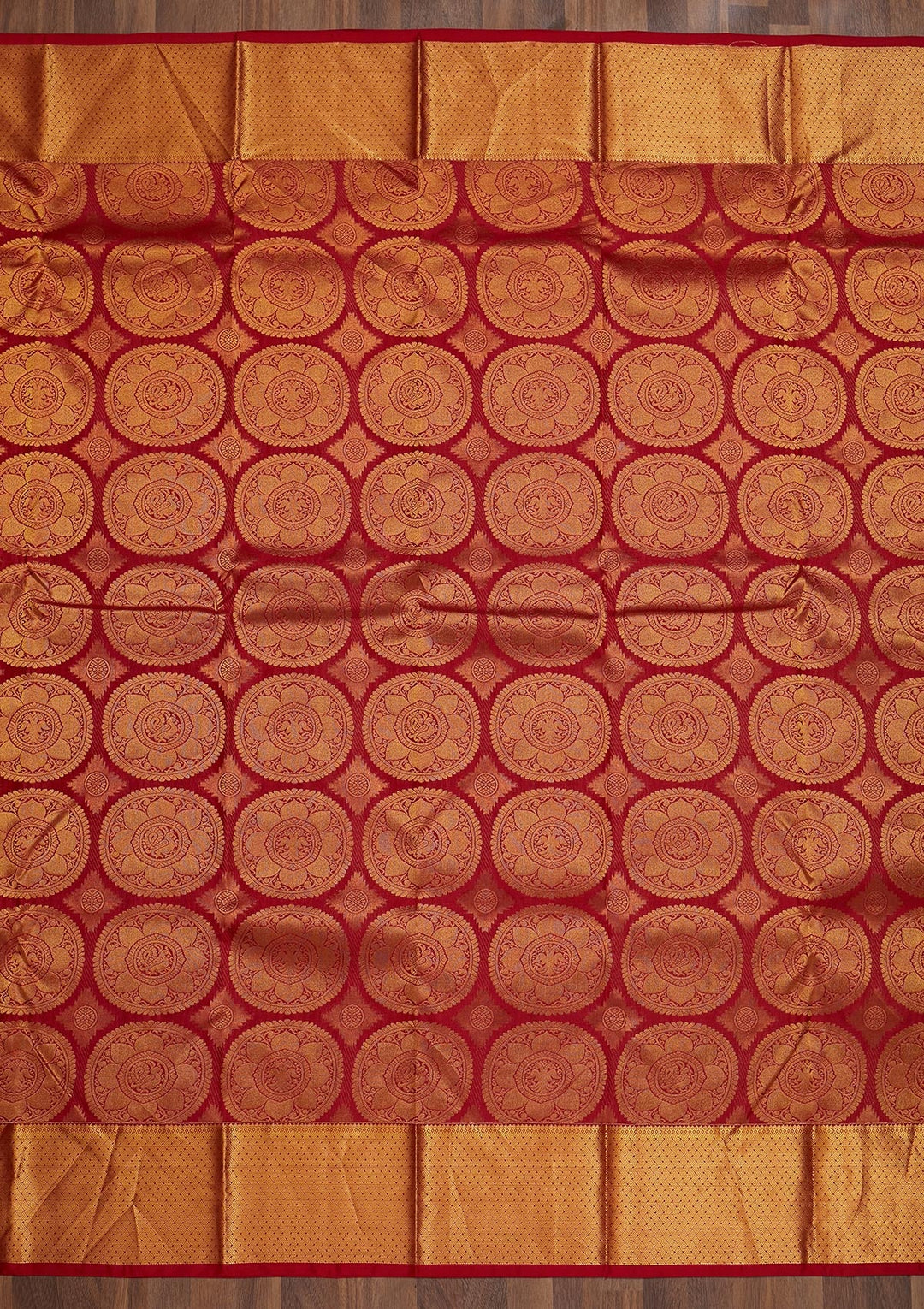 Red Zariwork Pure Silk Saree-Koskii