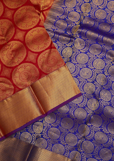 Red Zariwork Pure Silk Saree-Koskii