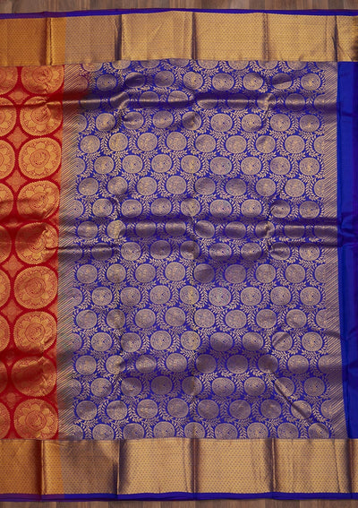 Red Zariwork Pure Silk Saree-Koskii