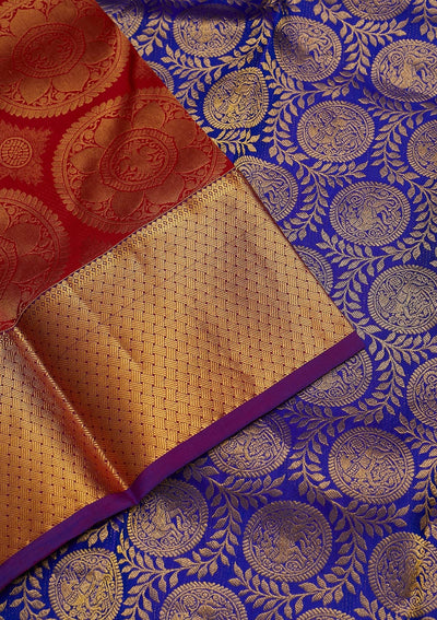 Red Zariwork Pure Silk Saree-Koskii