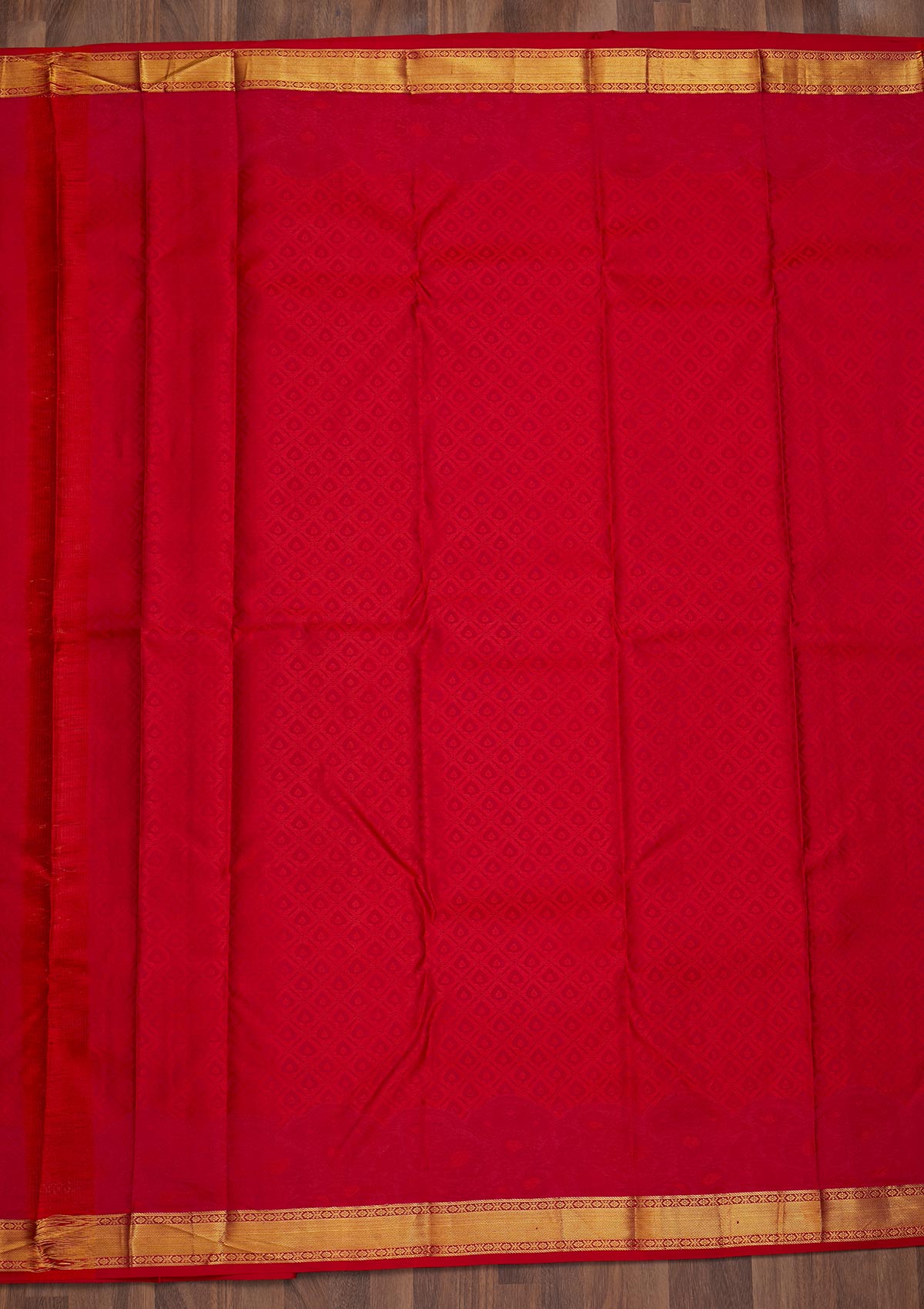 Red Zariwork Pure Silk Saree-Koskii