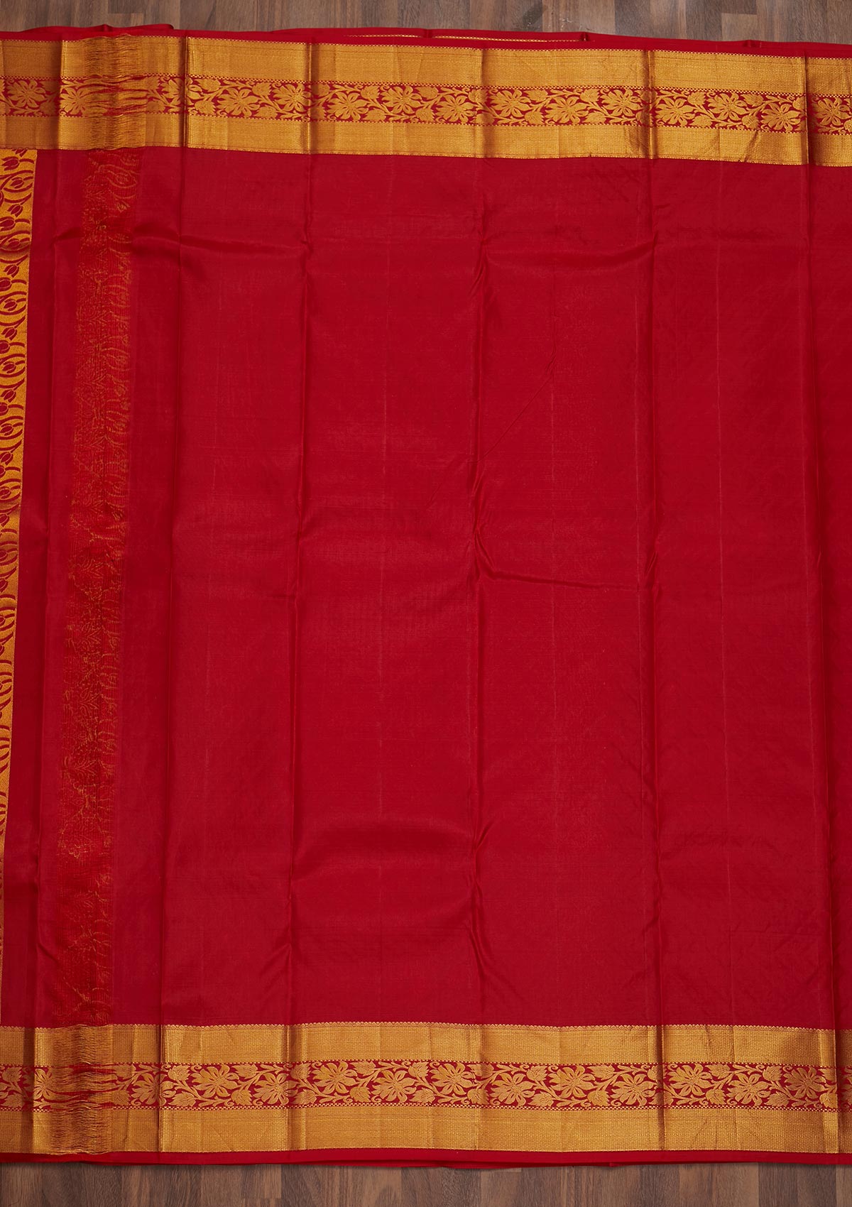 Red Zariwork Pure Silk Saree-Koskii