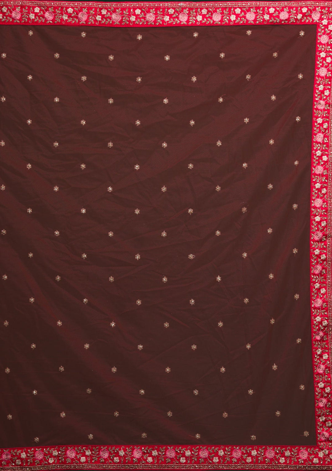 Red Zariwork Raw Silk Lehenga-koskii