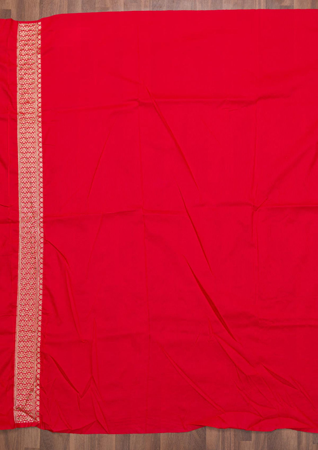 Red Zariwork Raw Silk Saree-Koskii