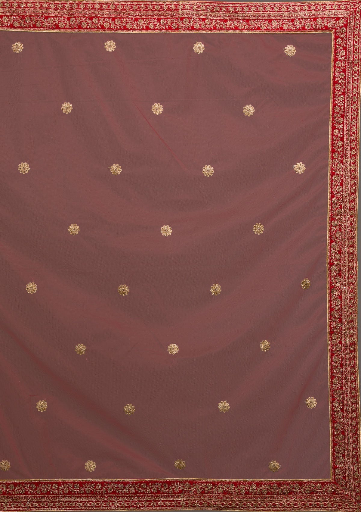 Red Zariwork Velvet Lehenga-koskii