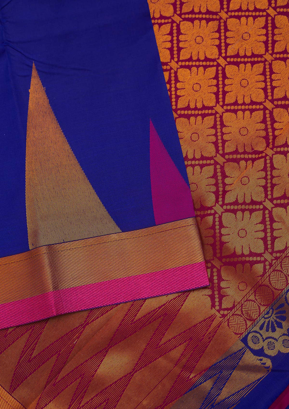 Royal Blue Zariwork Art Silk Designer Saree - Koskii