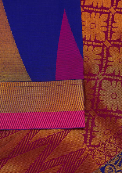 Royal Blue Zariwork Art Silk Designer Saree - Koskii