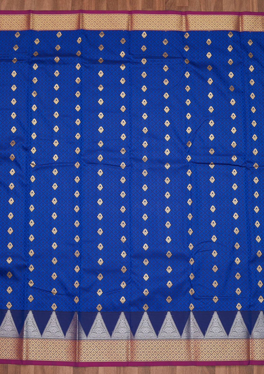 Royal Blue Zariwork Art Silk Designer Saree - Koskii