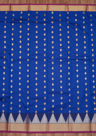 Royal Blue Zariwork Art Silk Designer Saree - Koskii