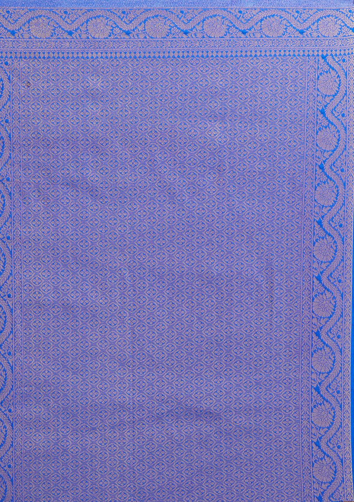 Royal Blue Zariwork Art Silk Saree-Koskii