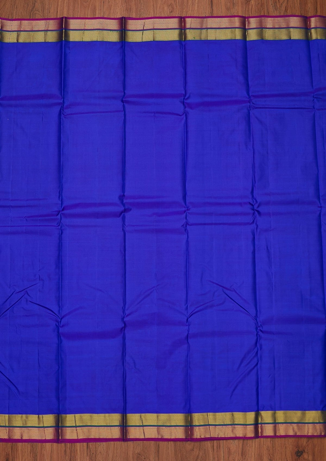 Royal Blue Zariwork Pure Silk Designer Unstitched Saree - Koskii