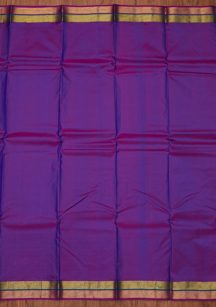Royal Blue Zariwork Pure Silk Designer Unstitched Saree - Koskii
