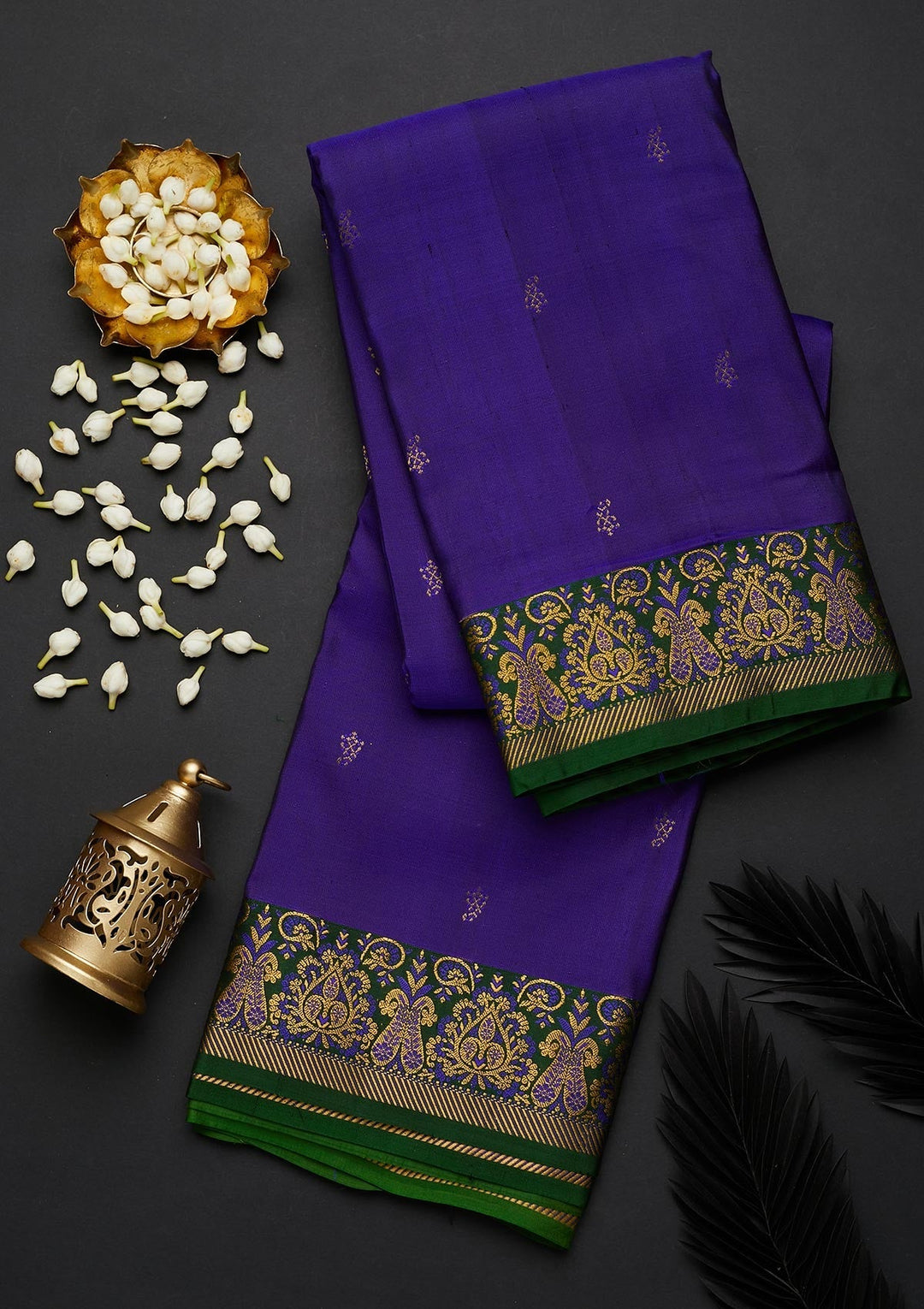 Royal Blue Zariwork Pure Silk Designer Saree - Koskii