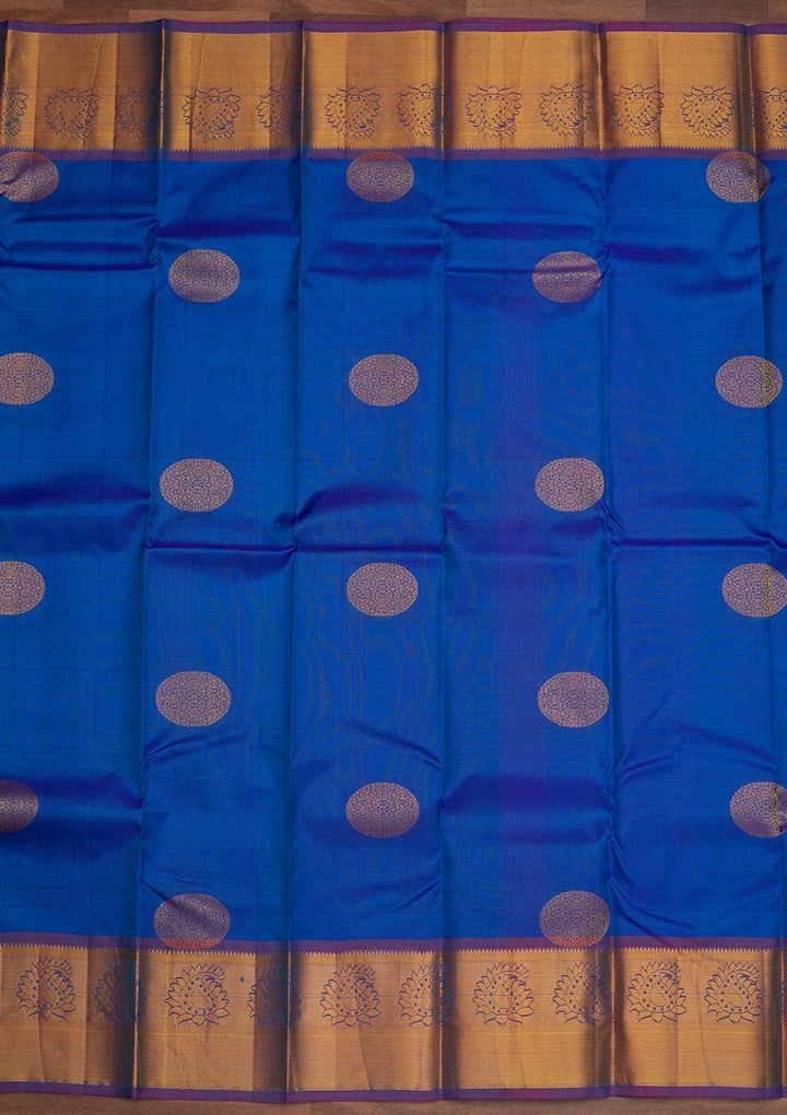 Royal Blue Zariwork Pure Silk Designer Saree - Koskii