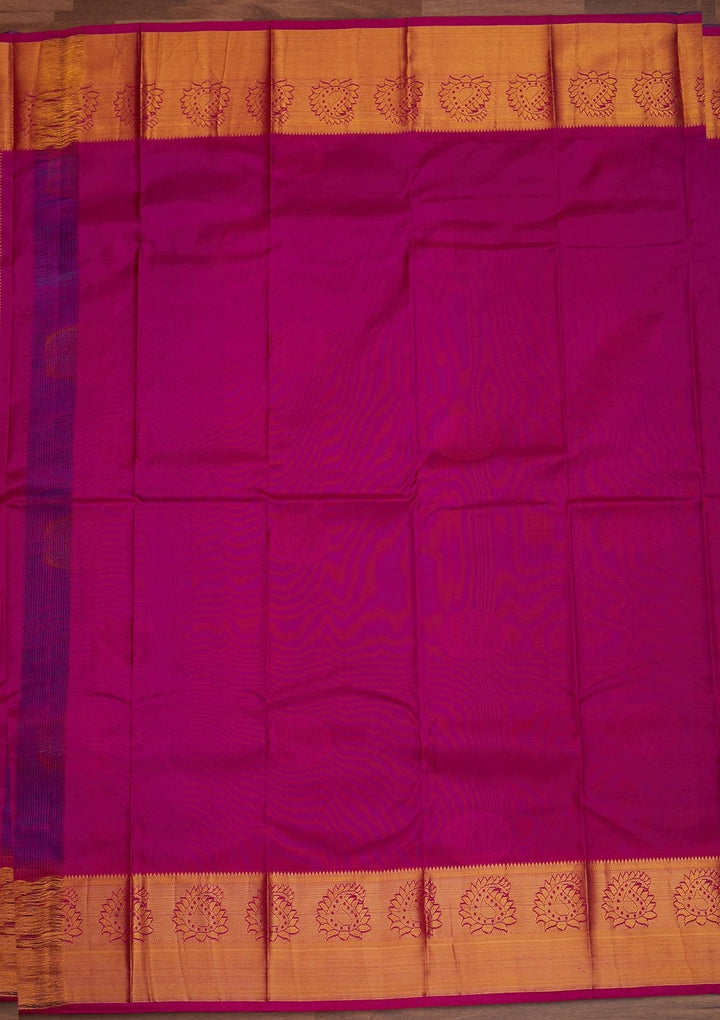Royal Blue Zariwork Pure Silk Designer Saree - Koskii