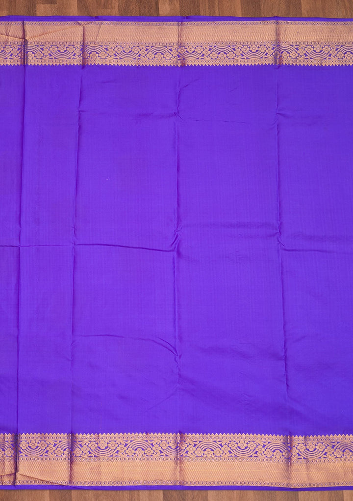 Royal Blue Zariwork Pure Silk Saree - Koskii