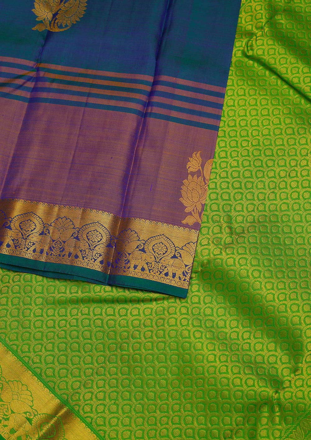 Royal Blue Zariwork Pure Silk Designer Saree - Koskii