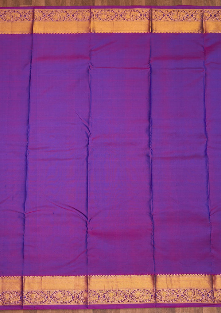 Royal Blue Zariwork Pure Silk Saree - Koskii