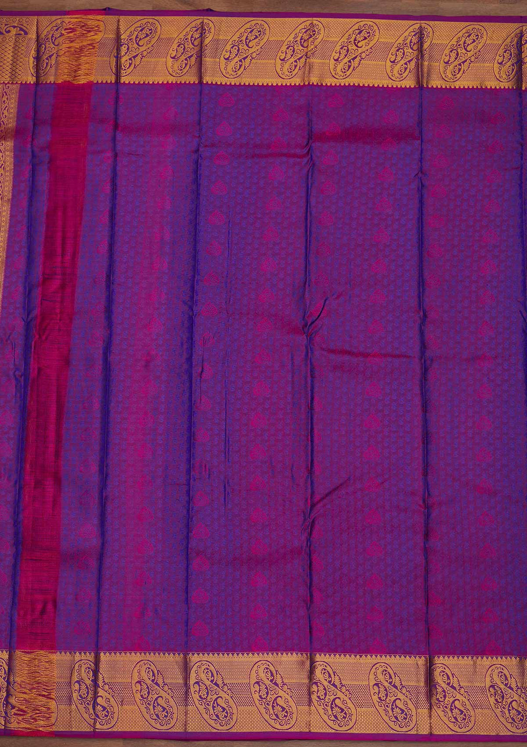Royal Blue Zariwork Pure Silk Designer Saree - Koskii