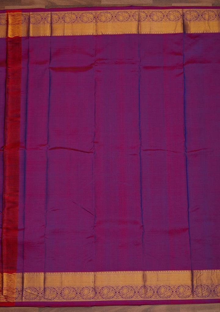 Royal Blue Zariwork Pure Silk Designer Saree - Koskii