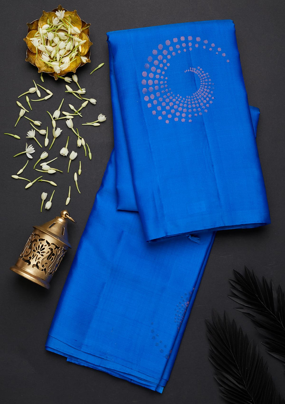 Royal Blue Zariwork Pure Silk Designer Saree - Koskii