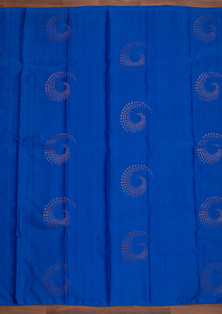 Royal Blue Zariwork Pure Silk Designer Saree - Koskii