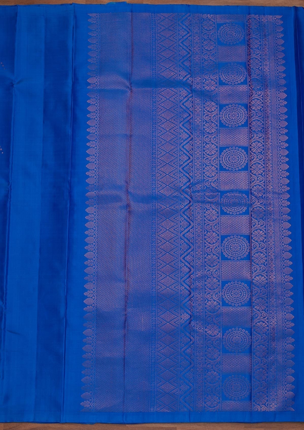 Royal Blue Zariwork Pure Silk Designer Saree - Koskii