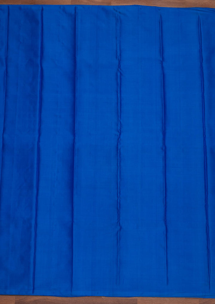 Royal Blue Zariwork Pure Silk Designer Saree - Koskii