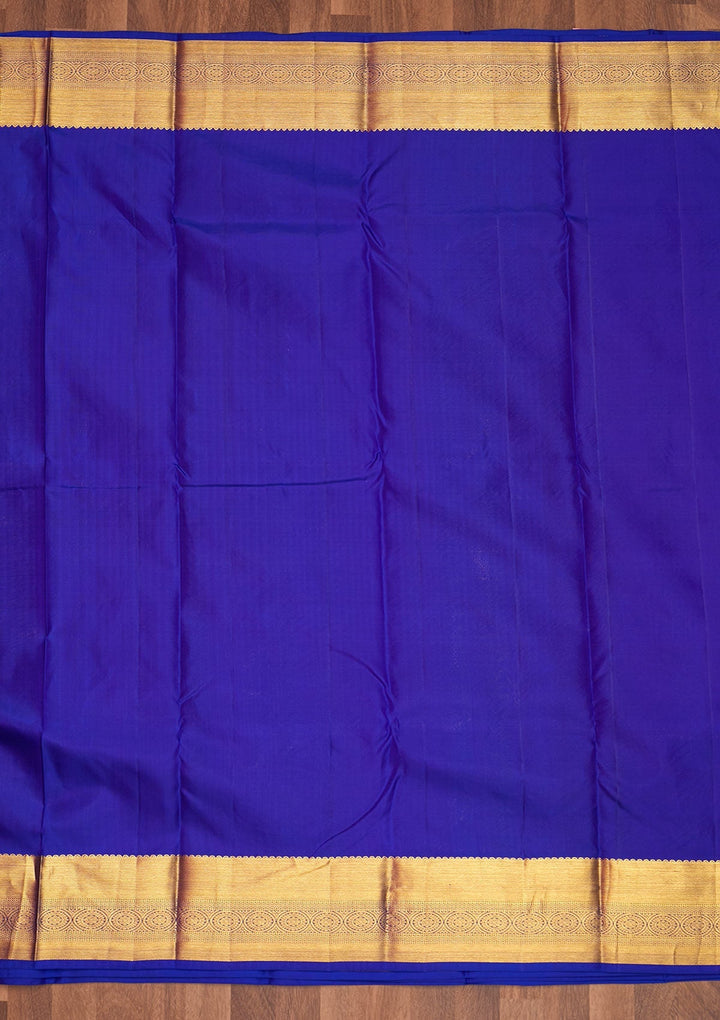 Royal Blue Zariwork Pure Silk Saree - Koskii