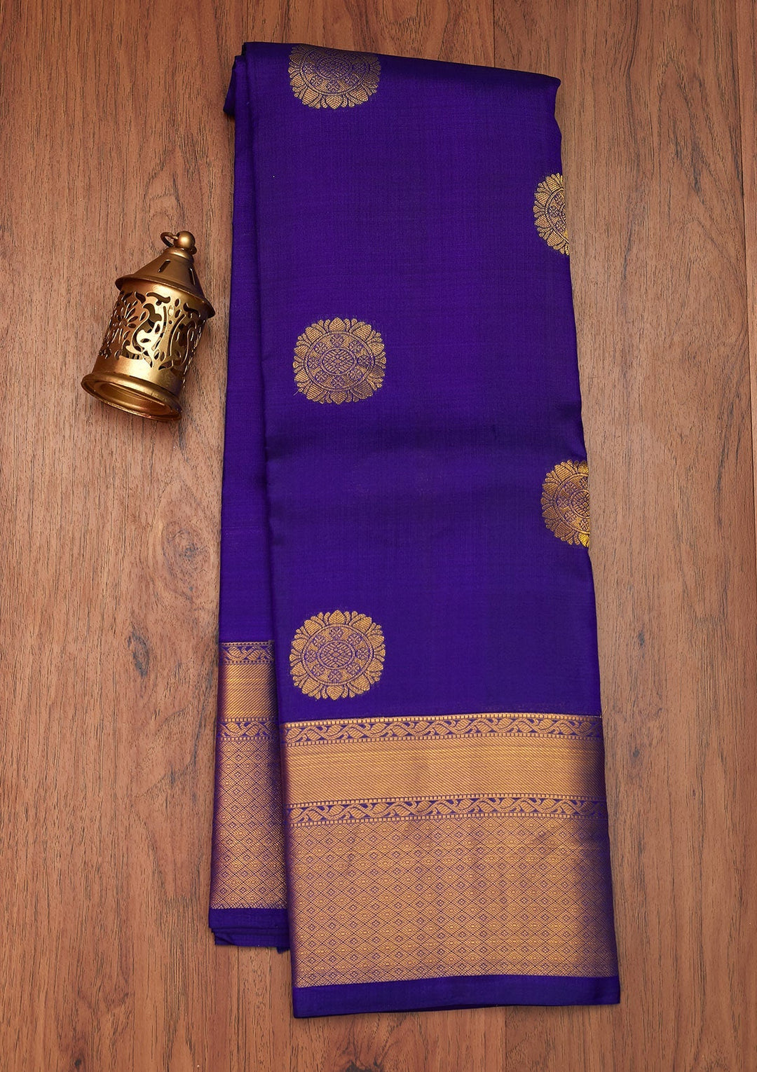 Royal Blue Zariwork Pure Silk Saree- Koskii
