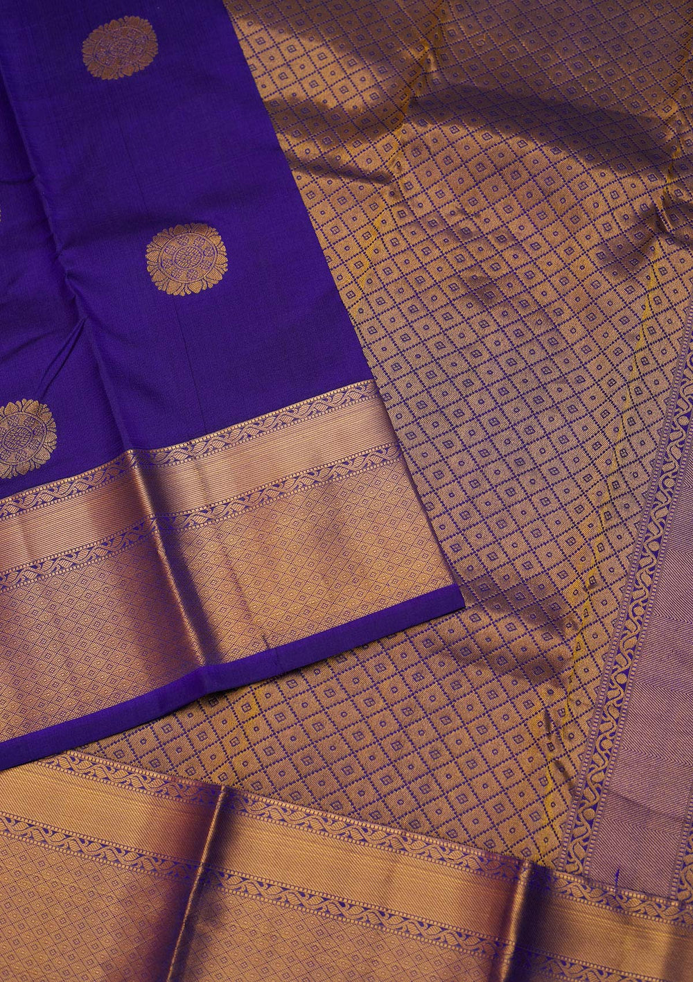 Royal Blue Zariwork Pure Silk Saree - Koskii