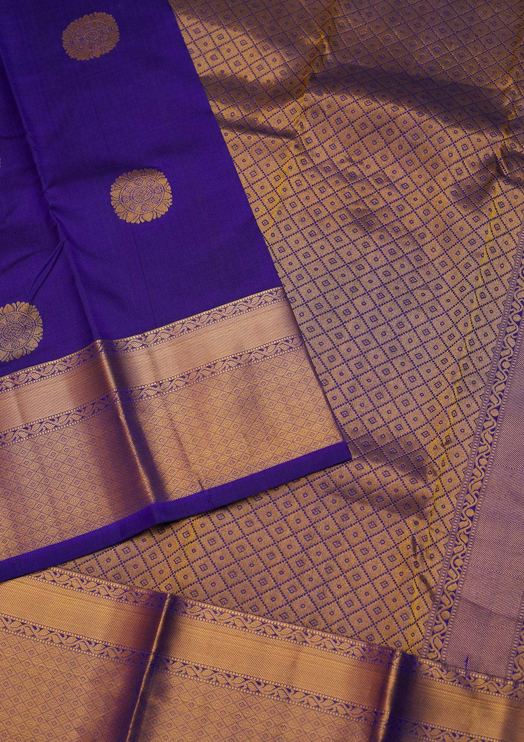 Royal Blue Zariwork Pure Silk Saree - Koskii