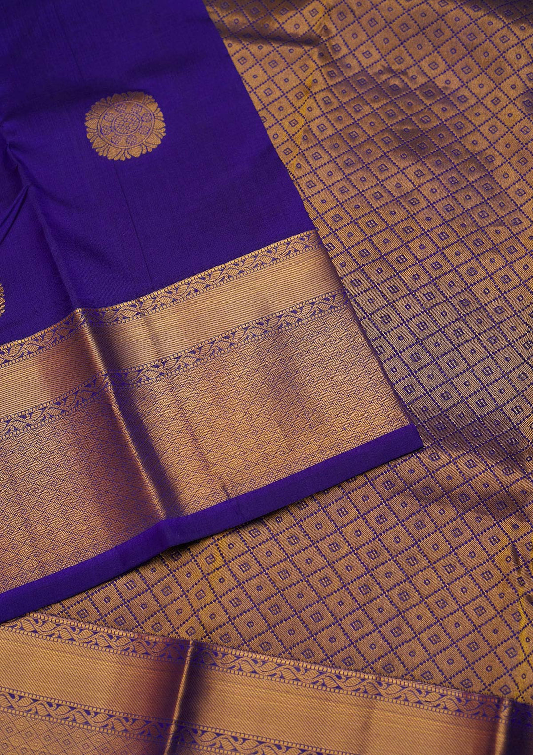Royal Blue Zariwork Pure Silk Saree - Koskii