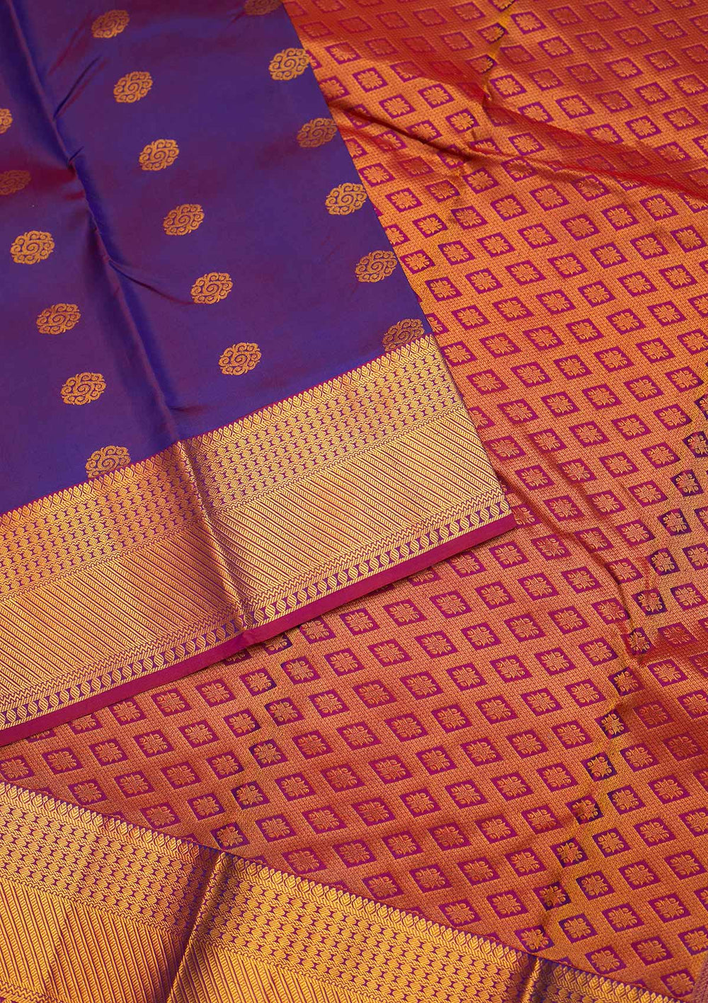 Royal Blue Zariwork Pure Silk Saree - Koskii