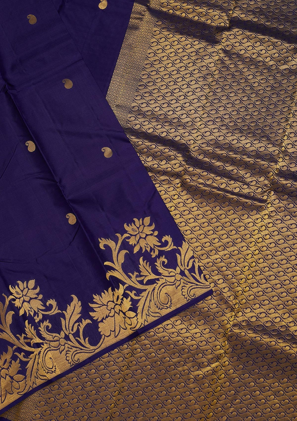 Royal Blue Zariwork Pure Silk Saree-Koskii