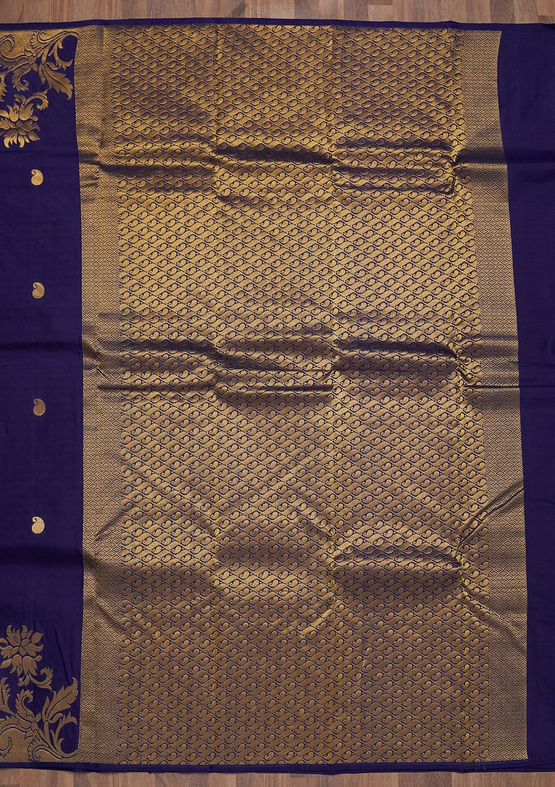 Royal Blue Zariwork Pure Silk Saree-Koskii