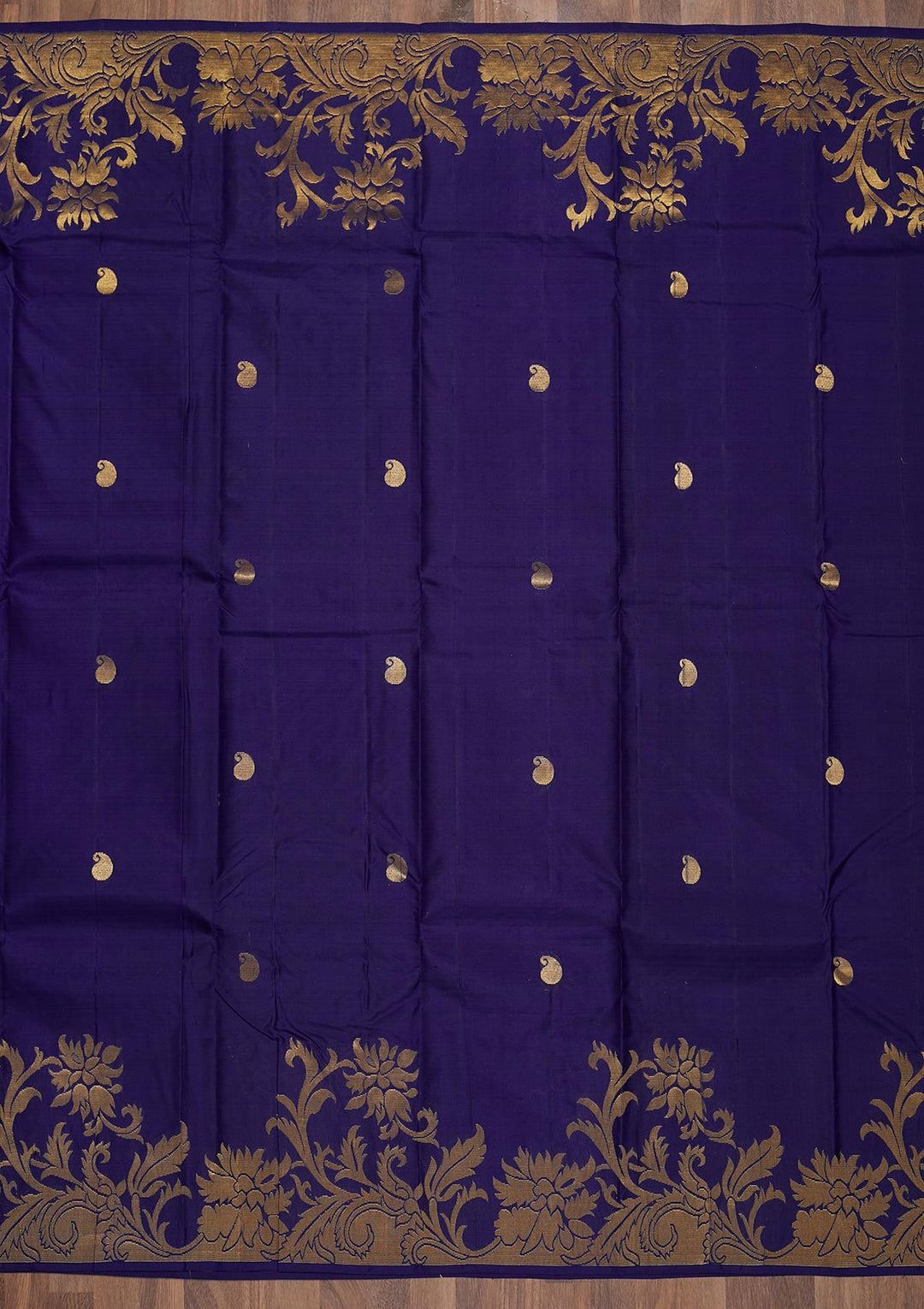Royal Blue Zariwork Pure Silk Saree-Koskii