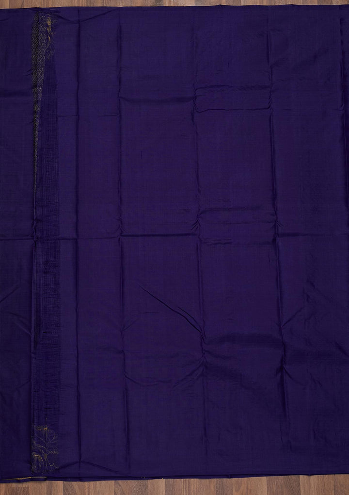 Royal Blue Zariwork Pure Silk Saree-Koskii