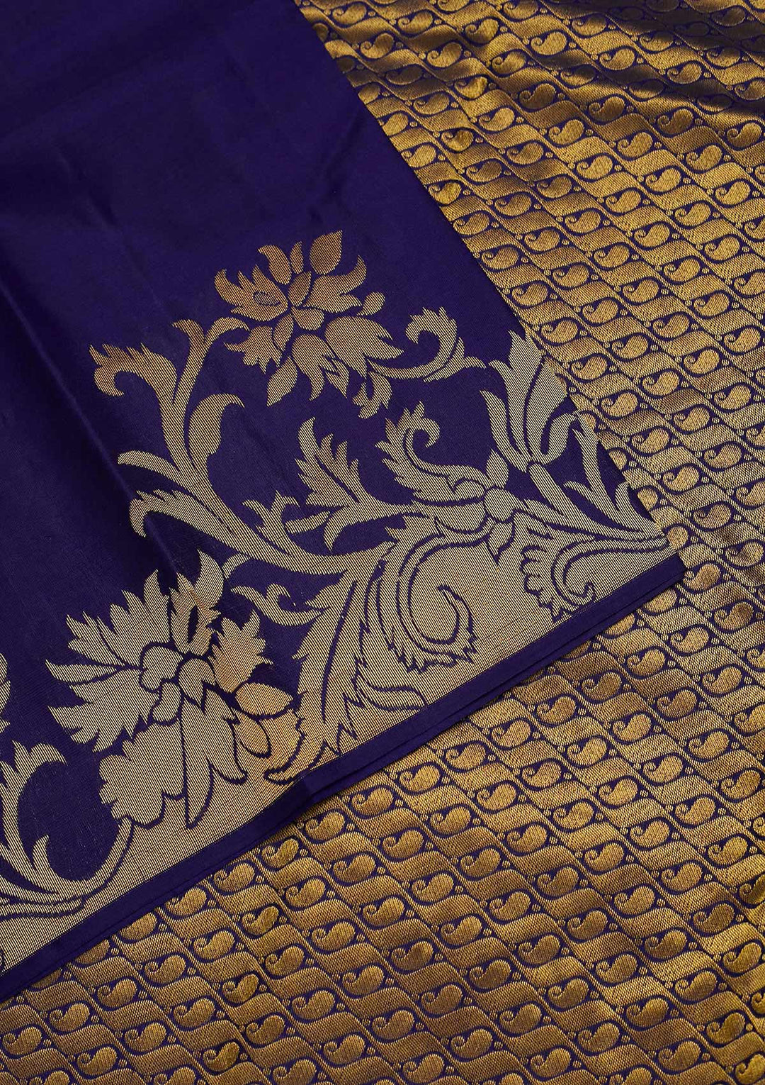 Royal Blue Zariwork Pure Silk Saree-Koskii