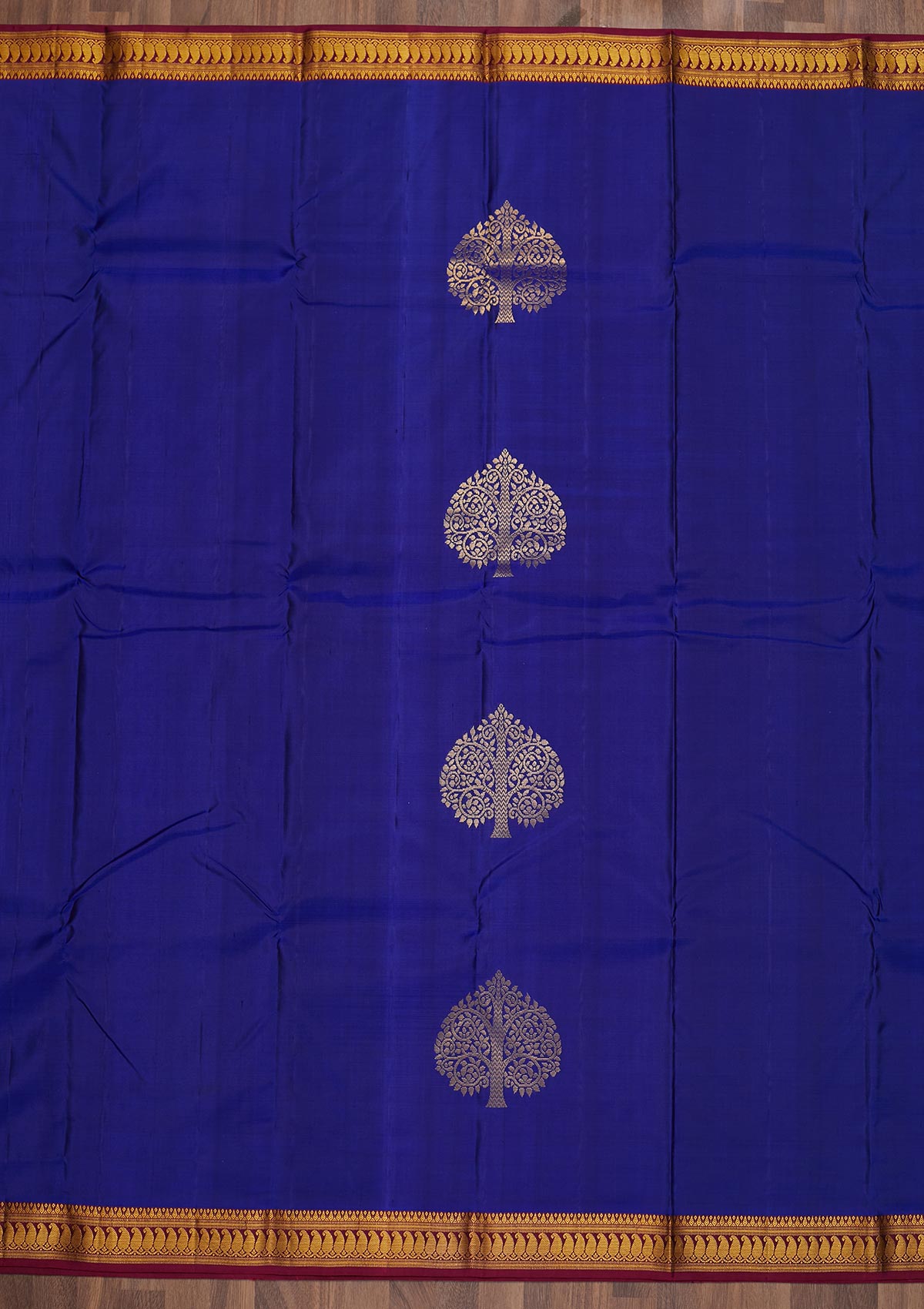 Royal Blue Zariwork Pure Silk Saree-Koskii