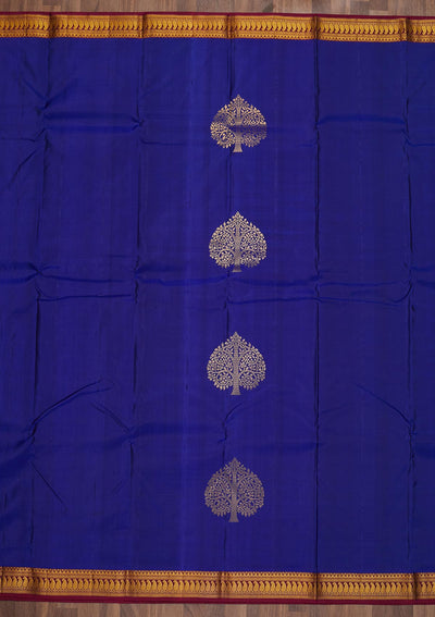 Royal Blue Zariwork Pure Silk Saree-Koskii