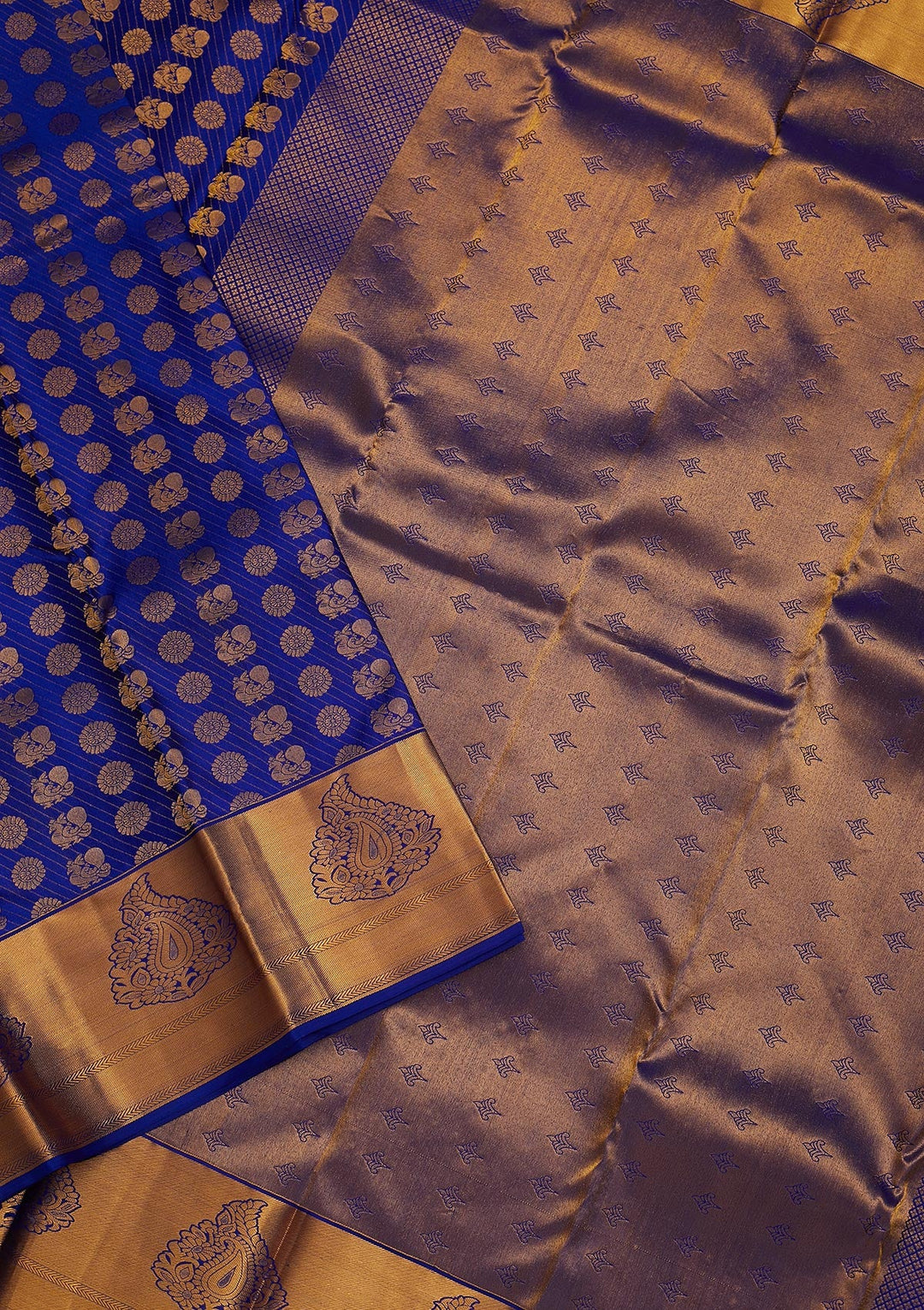 Royal Blue Zariwork Pure Silk Saree-Koskii
