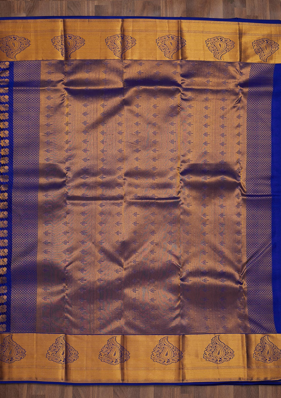 Royal Blue Zariwork Pure Silk Saree-Koskii