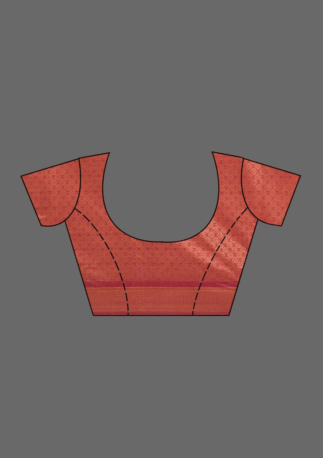 Rust Zariwork Art Silk Saree-Koskii