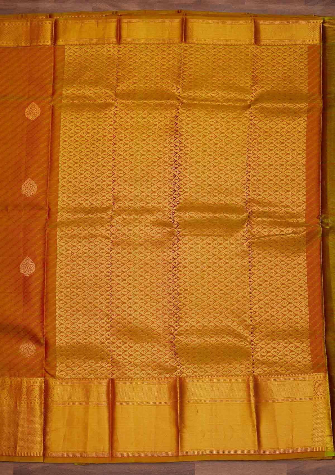 Rust Zariwork Pure Silk Designer Saree - Koskii