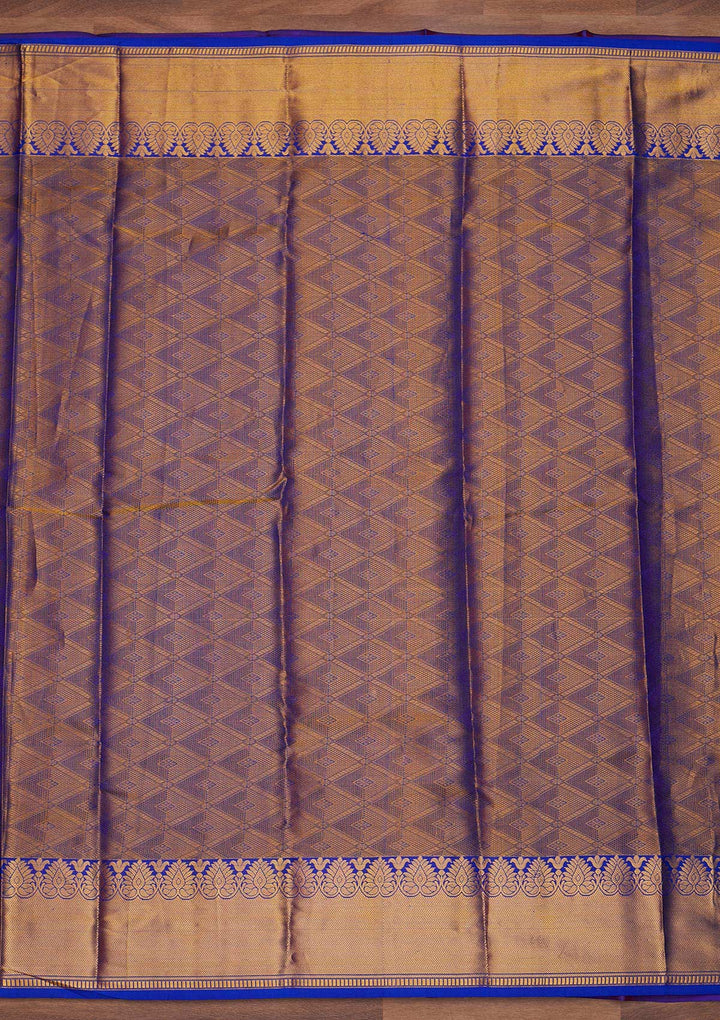 Rust Zariwork Pure Silk Designer Saree - Koskii