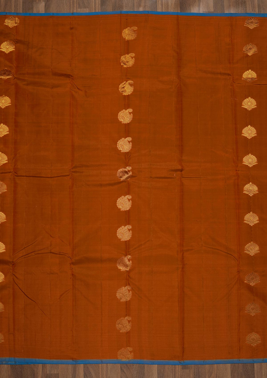 Rust Zariwork Pure Silk Saree-Koskii