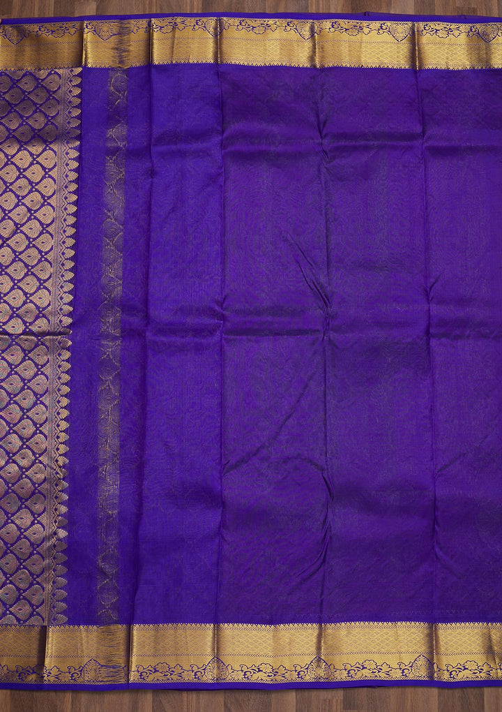 Rust Zariwork Pure Silk Saree-Koskii