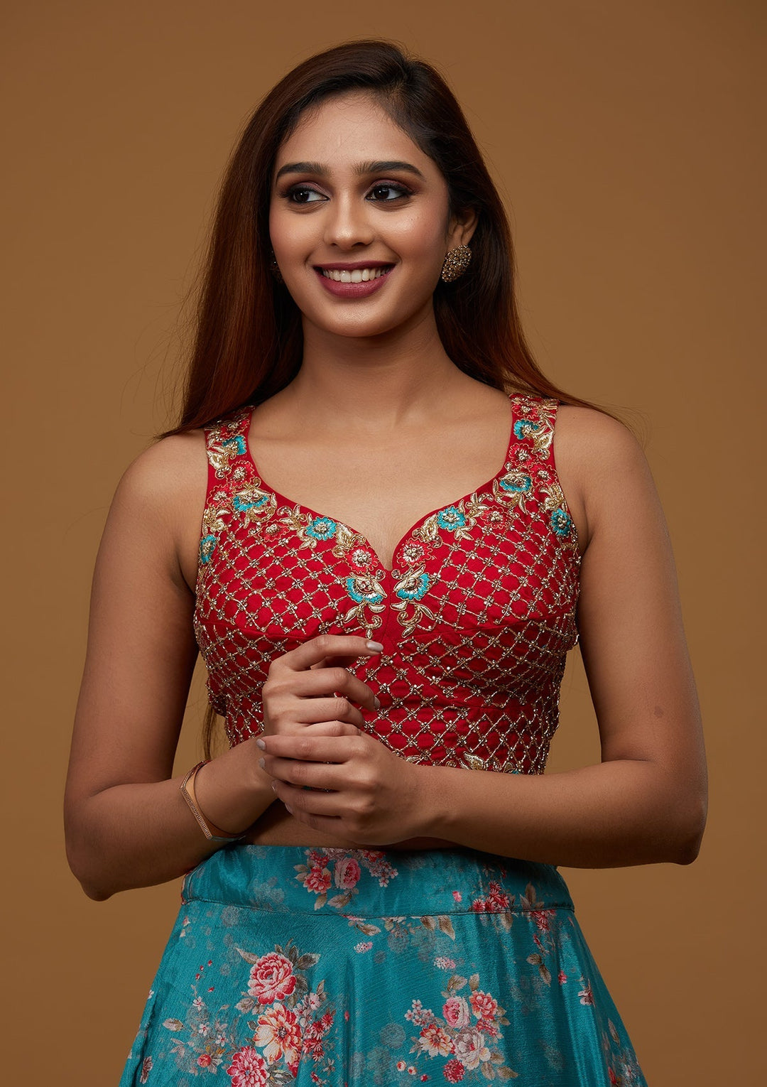 Sea Green Cutdana Chiffon Designer Lehenga - Koskii